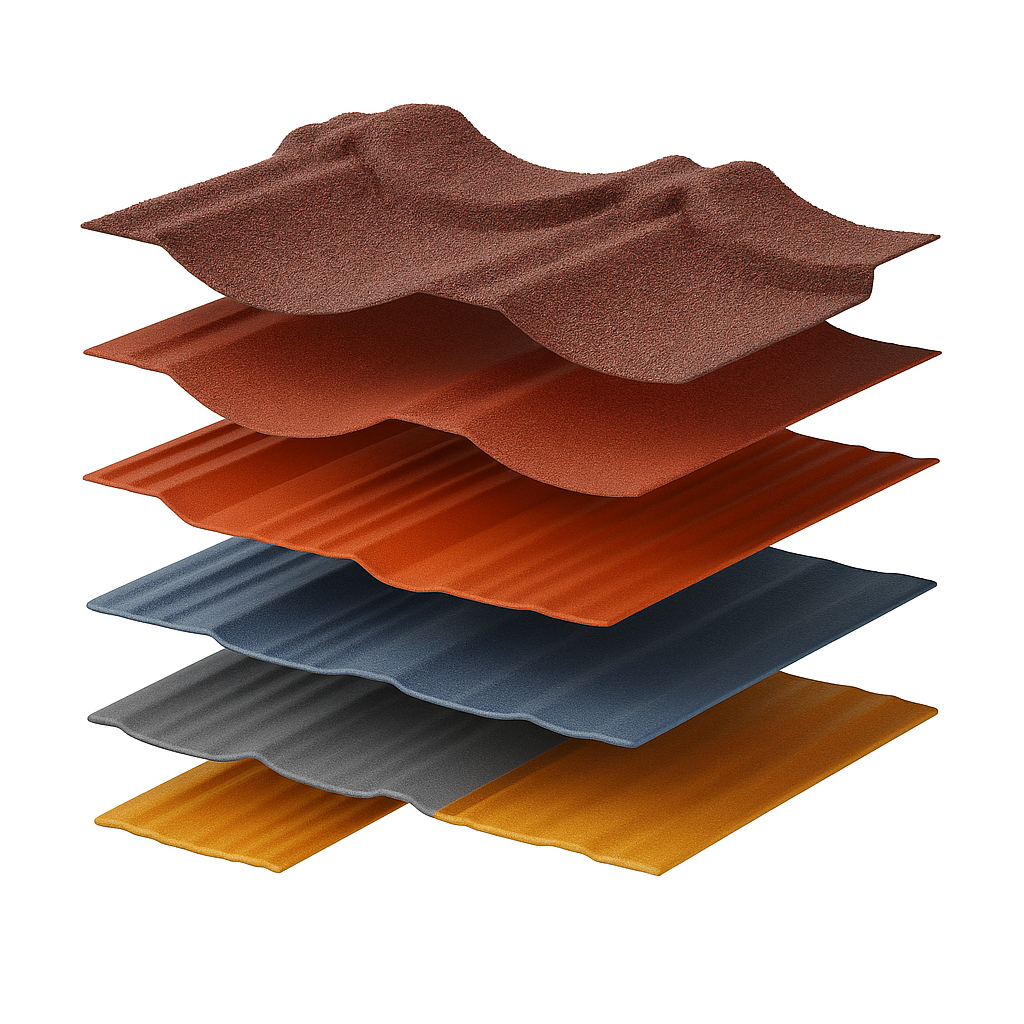 classic wave stone coated tile layer